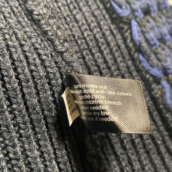 Lane Bryant Chunky Knit Sleeveless Cardigan Jacket Open Front Crochet Navy Black - Picture 12 of 15